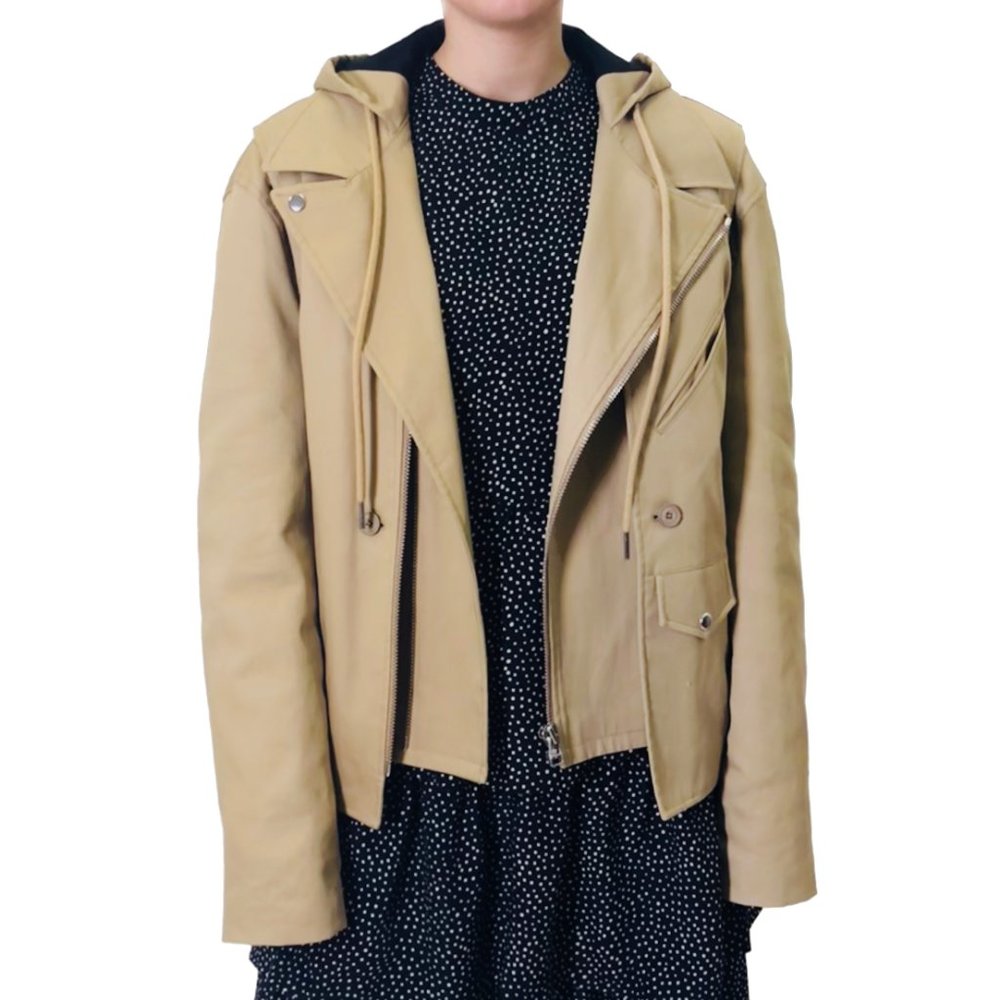 Helmut Lang buildout twill moto hooded jacket - Picture 2 of 5